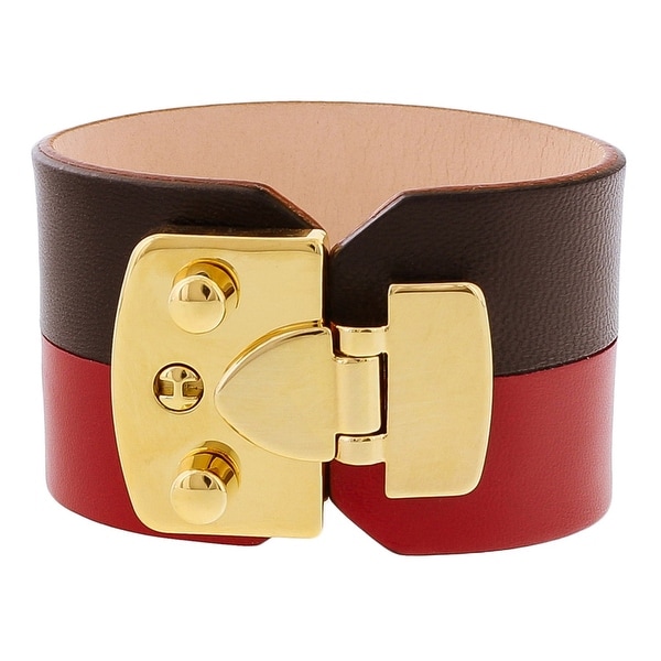 Stamerra BOSSA NERO Red Genuine Leather Cuff Bracelet