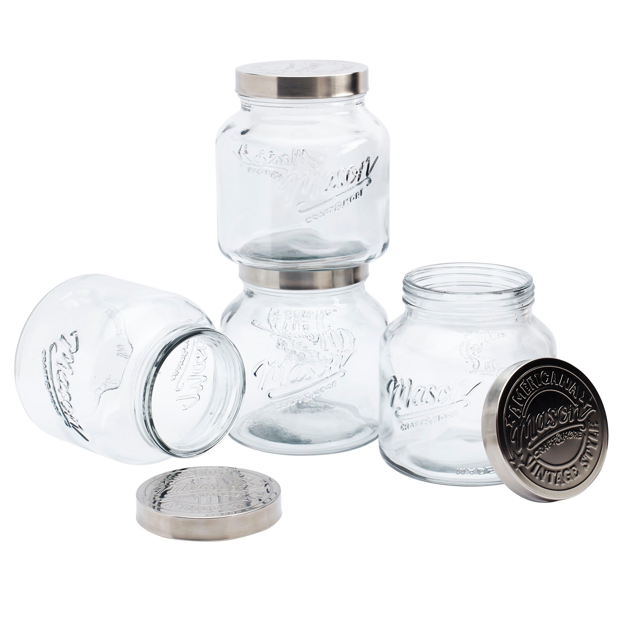 Mason Craft and More 2L Preserving Jars with Clamp Lids - Set of 2