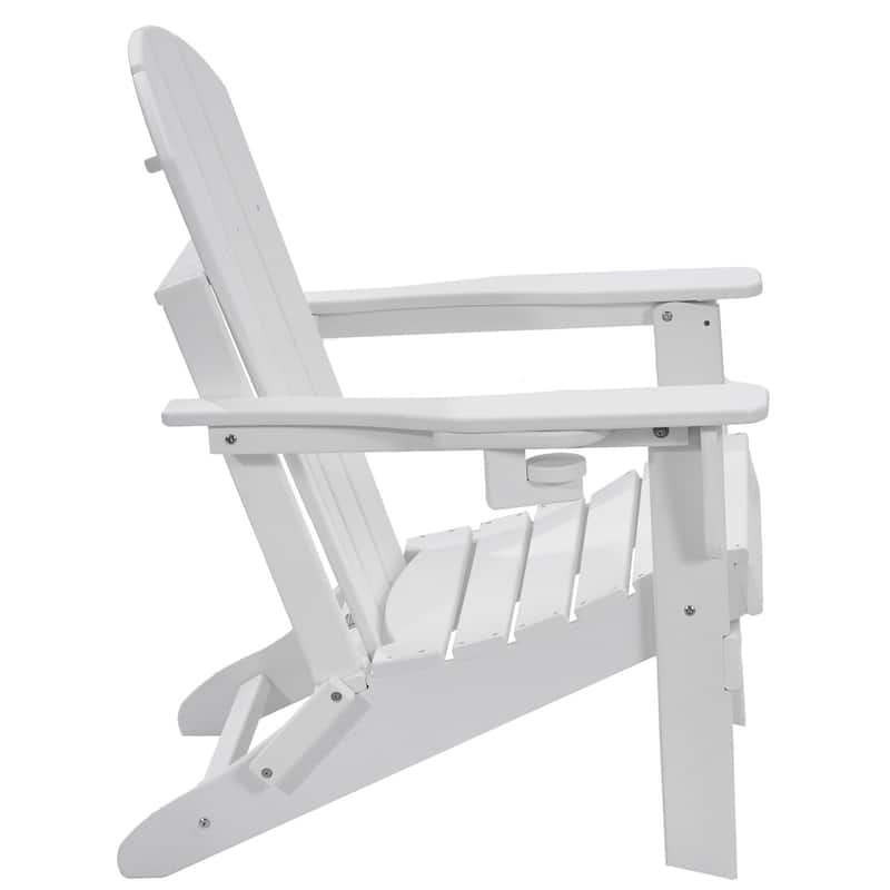 Set of 2 HDPE Folding Adirondack Chair with Wider Seat and Curved Backrest Ideal for Outdoor Use - 31.5 × 29.7 × 36.0 in