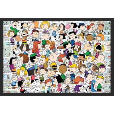 Peanuts Collage Framed Poster - 24 x 36 Inch