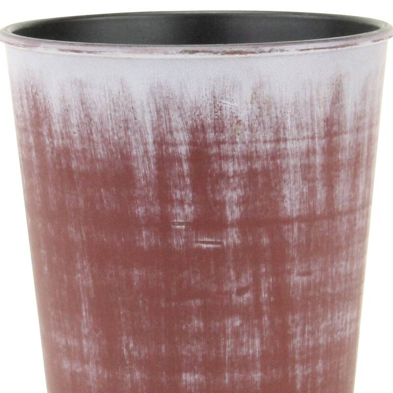 HomeRoots 5" Brown and Ivory Abstract Recycled Plastic Indoor Outdoor Round Nursery Pot