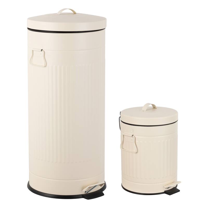 happimess, 8-Gallon Step Trash Can with Soft-Close Lid with Mini Trash Can