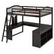 preview thumbnail 19 of 44, Wooden Versatile Full Loft Bed with Desk,Storage and Tri-fold Mirror