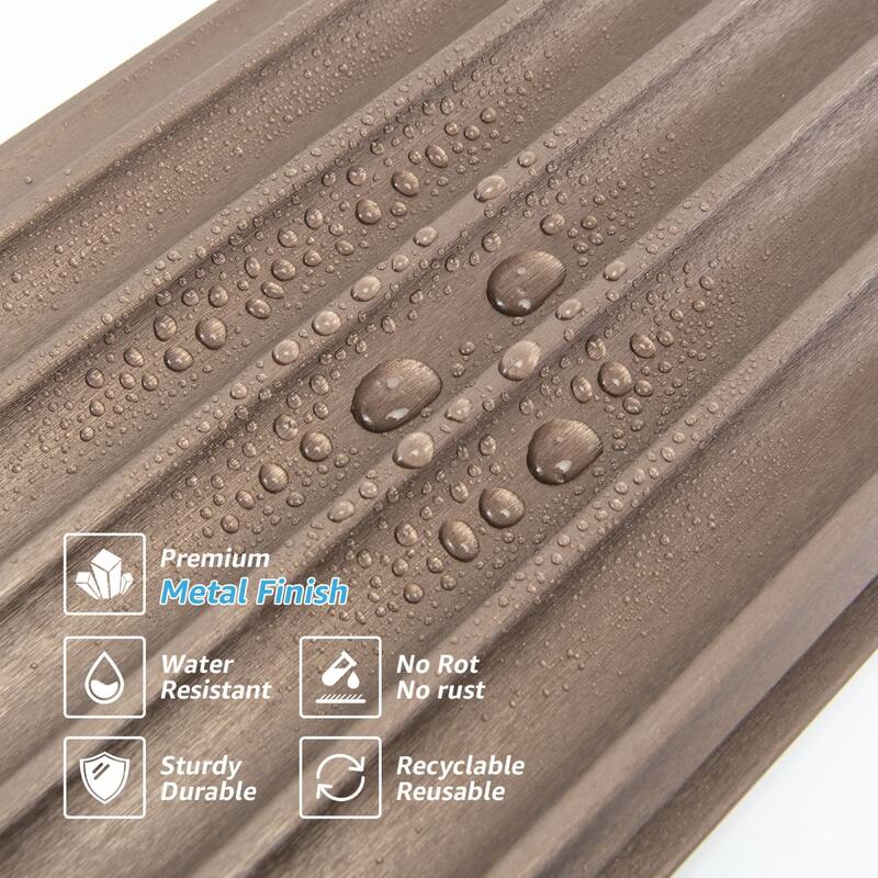 Art3d 104'' X 6.3'' Fluted Wall Panel for Interior Decor, WPC Wall Panel, Metal Finish,8pcs - N/A