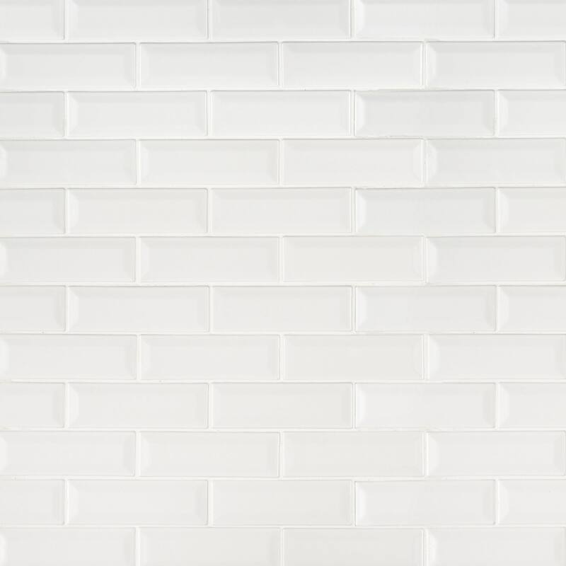 Ackland AKM-P-2X6BSWG-CA 12" x 12" Ceramic Brick Wall Mosaic Tile - - Celeste Blanc