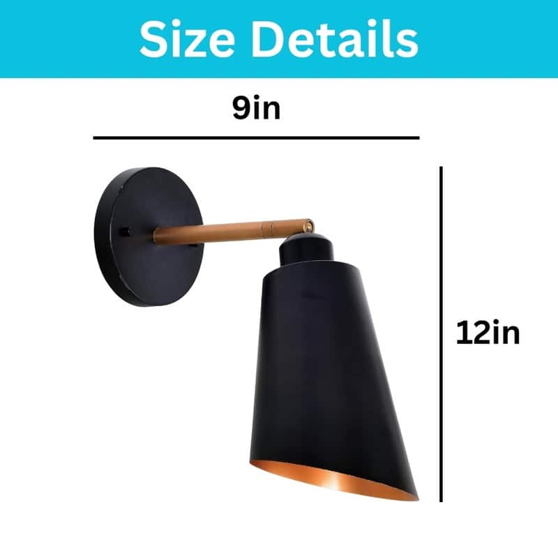 1 Light wall sconce matte black wall lighting alloy steel wall light fixture
