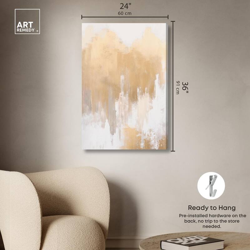 Soft Grey Glam Gold II Canvas by Art Remedy, Gallery Wrapped