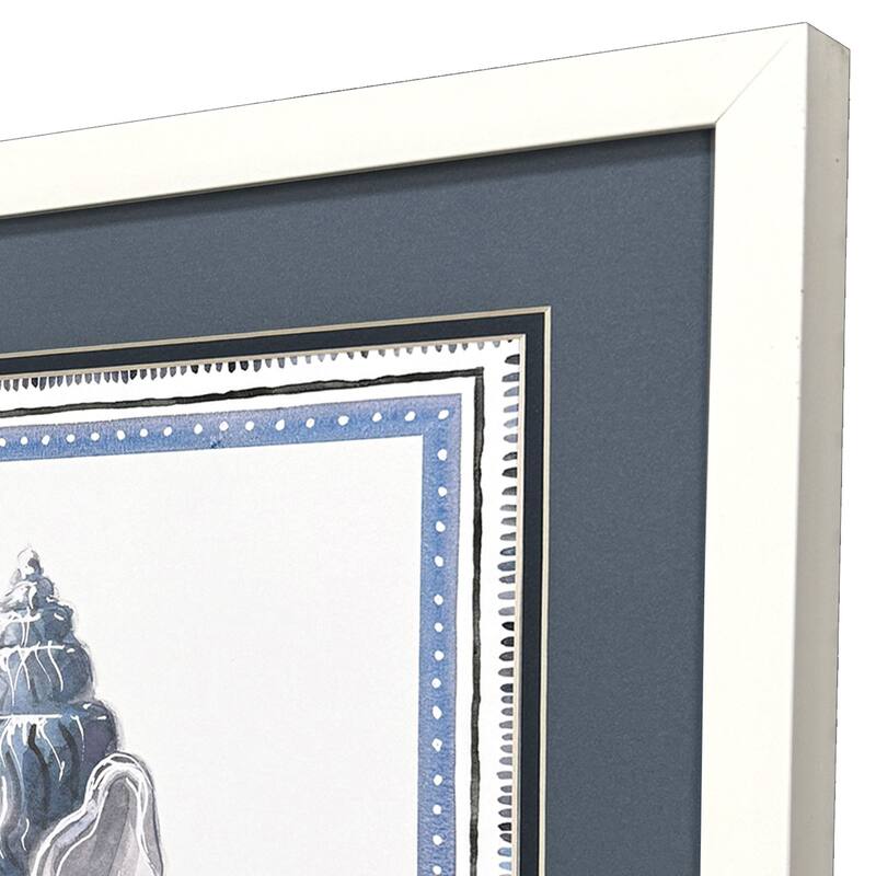 HomeRoots Set Of Two Seaside Blues III White Framed Wall Art