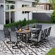 preview thumbnail 111 of 174, Patio Dining Set, Outdoor Dining Table and Chairs Set with Textilene Chairs, Adjustable Umbrella Hole for Garden, Backyard