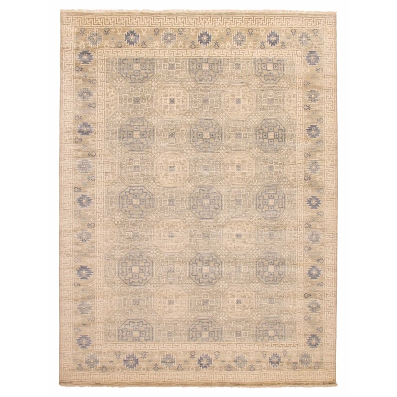 ECARPETGALLERY Hand-knotted Mamluk Khaki Wool Rug - 8'11 x 11'11 - Khaki - 8'11 x 11'11
