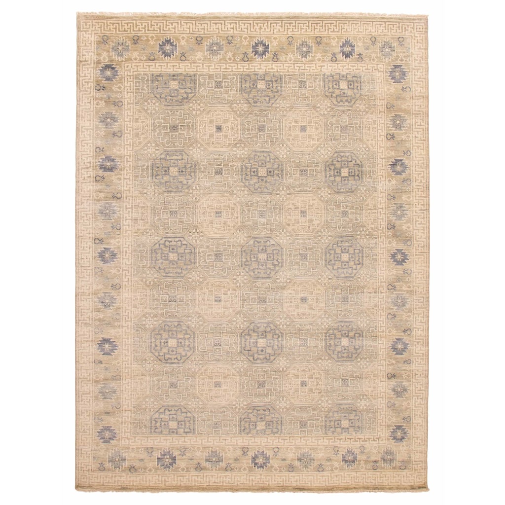 ECARPETGALLERY Hand-knotted Mamluk Khaki Wool Rug - 8'11 x 11'11