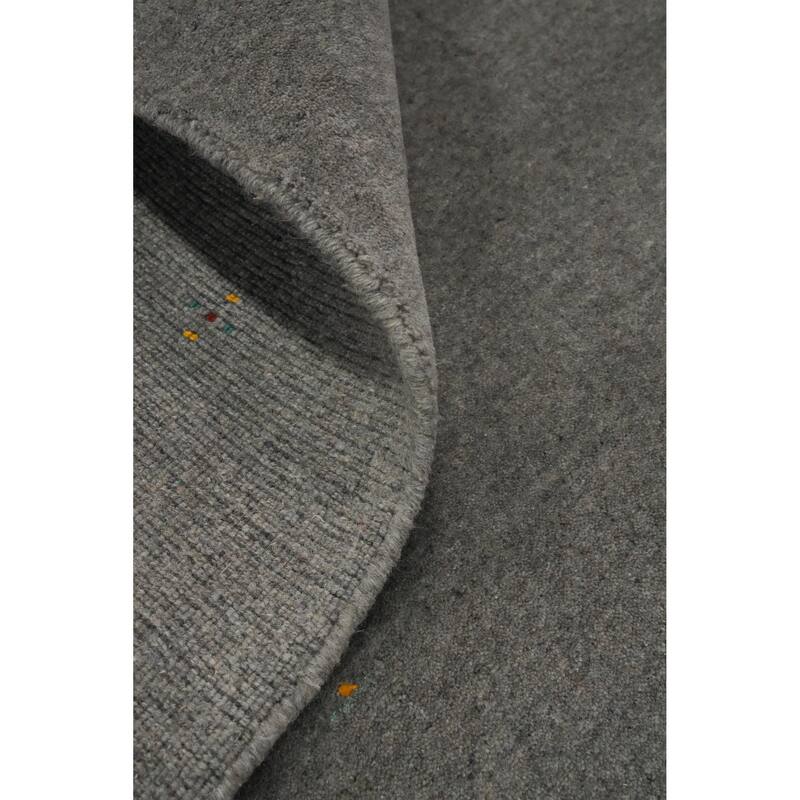 Hand Knotted Oriental 100% Wool Carpet Tribal Solid Greys & Charcoal Gabbeh Area Rug - 12' 4'' X 9' 0''