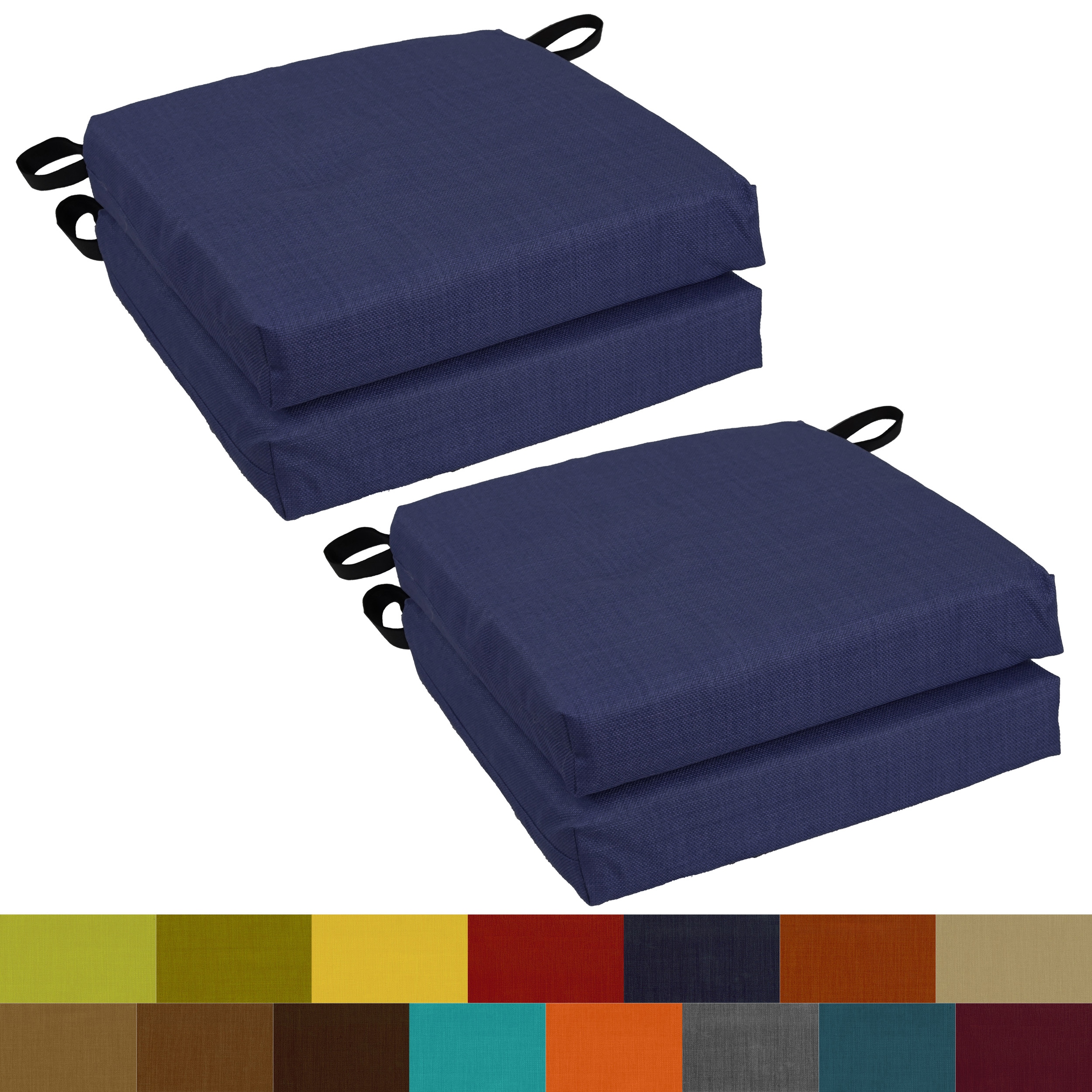 16 inch Indoor Outdoor Solid Chair Cushions Set of 4 16 x 16