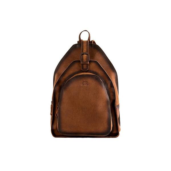 Sts Ranchwear Western Bag Baroness Leather Zip Backpack Brown One Size Overstock 29950306 Classic canvas backpack in a camo pattern with genuine leather accents. sts ranchwear western bag baroness leather zip backpack brown one size
