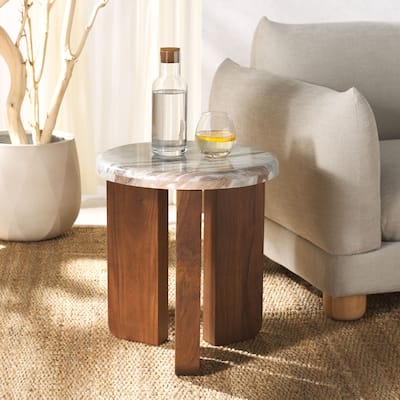 SAFAVIEH Couture Malkin Marble Round Accent Table - 18Wx18Dx20H