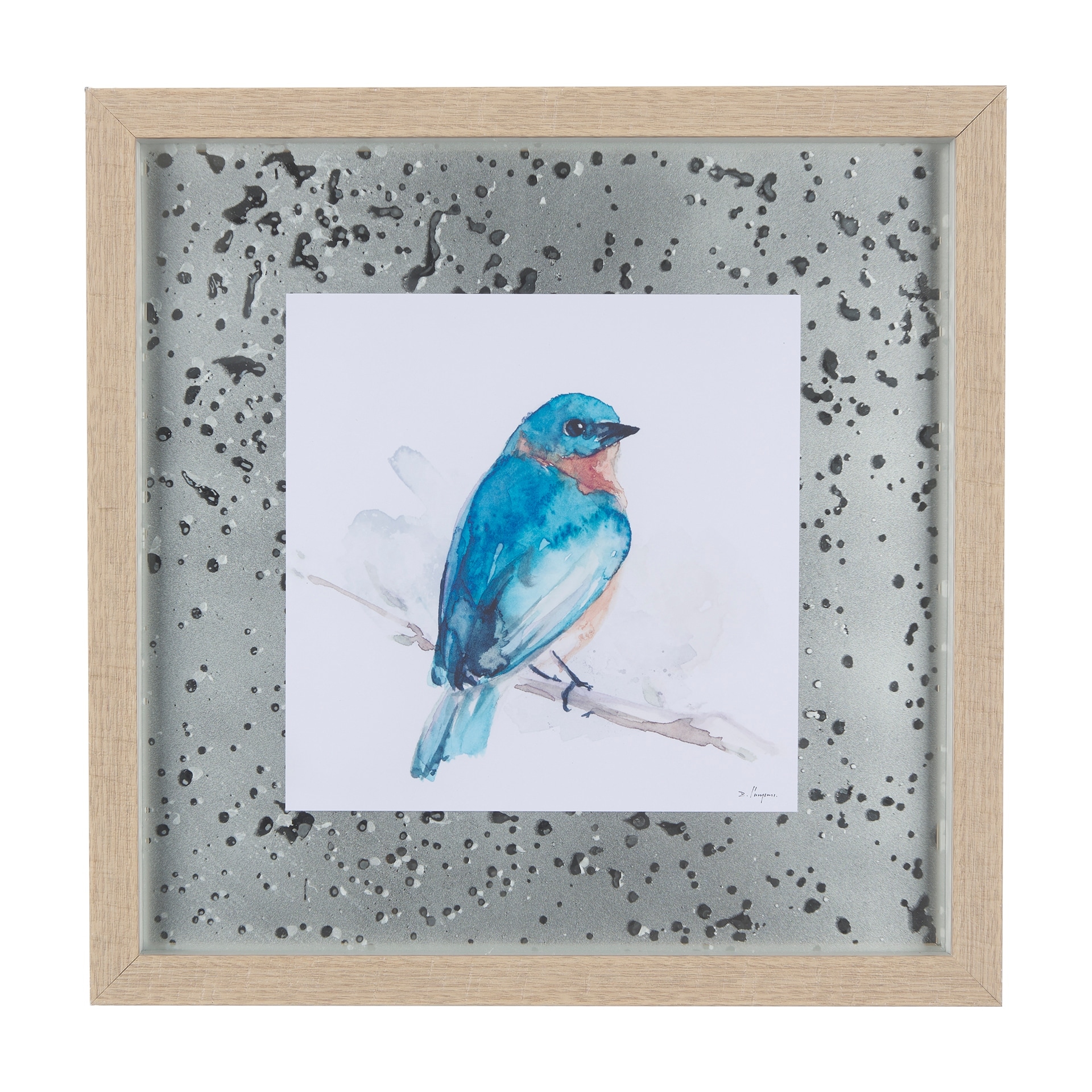 Mercana Eastern Blue II by Mercana Studio a Hand Embellished Textured Framed Art Print Matted under Glass
