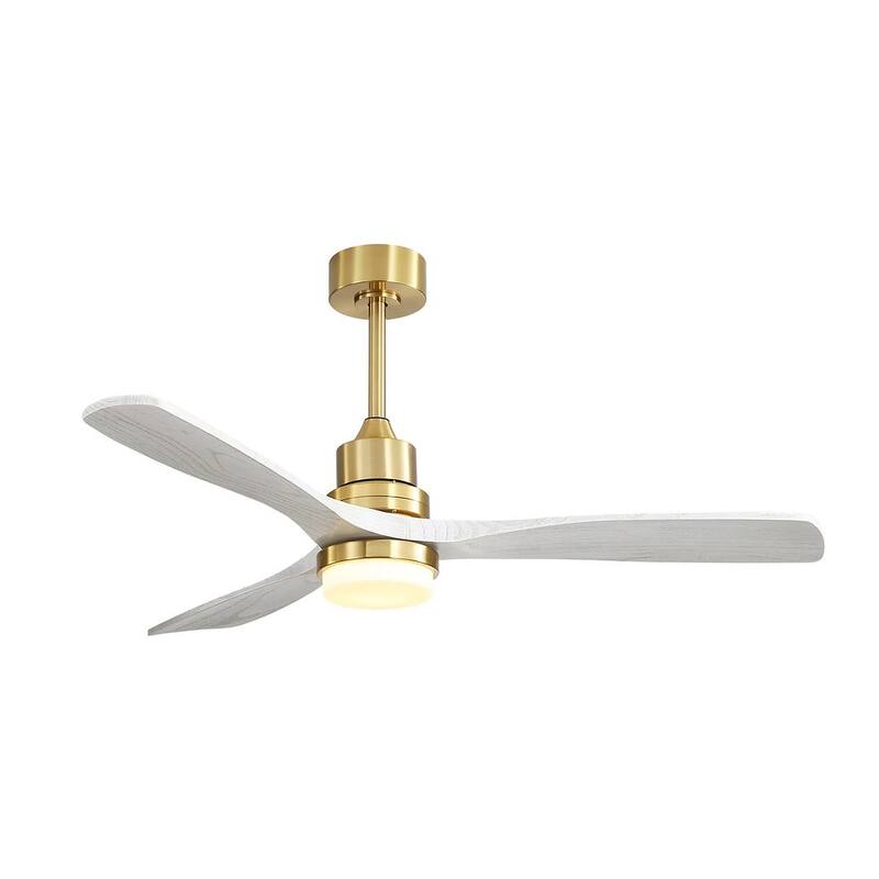 52 "W Farmhouse 6-Speed Adjustable Solid Wood Ceiling Fan Light with Remote Control