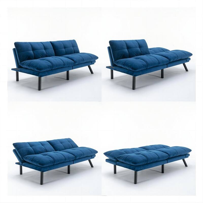 Modern Upholstered 2-Seater Sofa Bed with Adjustable Backrest and Armrests - 70:l