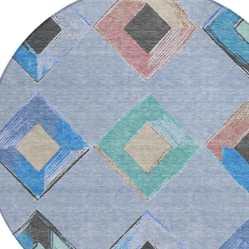 HomeRoots Geometric Transitional Rectangle Outdoor Rug