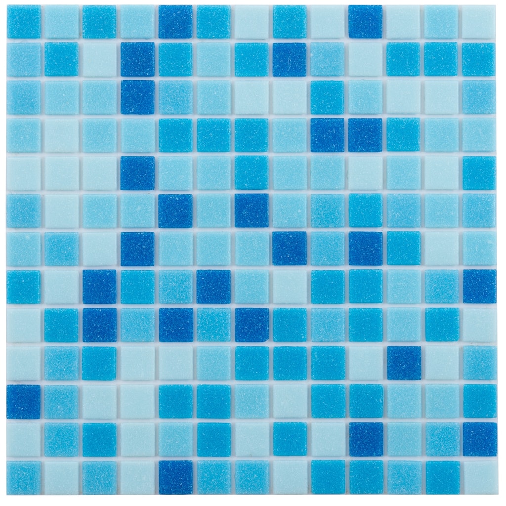 Apollo tile 12" x 12" Mingles Glossy Blue White Glass Tile (20 sq ft/case) - 20 Pack