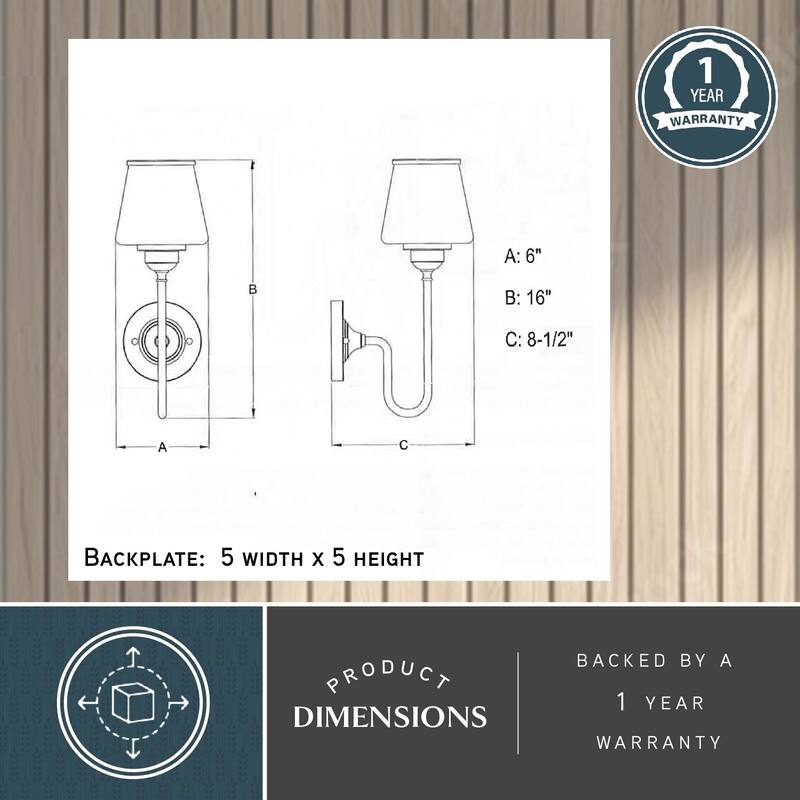 Kelsy 1 Light Chrome Bathroom Wall Fixture - 6-in W x 16-in H x 8.5-in D