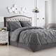 preview thumbnail 17 of 19, Sweet Home Collection 8 Piece Pinch Pleated Bed In a Bag All Season Complete Set Grey - King