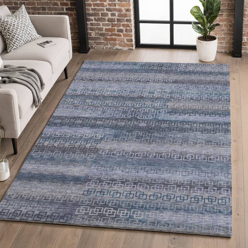 Premium Washable Super Soft Modern Stripe Mayfield Rug - Taupe - 10' x 14'