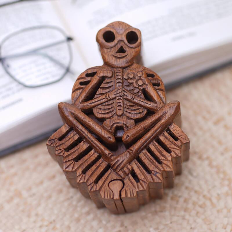 Novica Handmade Bare Bones Wood Puzzle Box