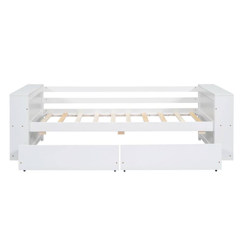 Double sofa bed with shelves and drawers
