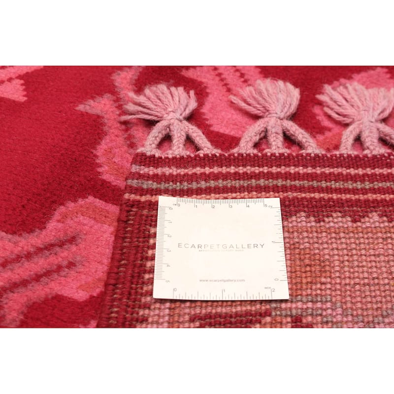 ECARPETGALLERY Hand-knotted Color Transition Red Wool Rug - 2'8 x 8'4