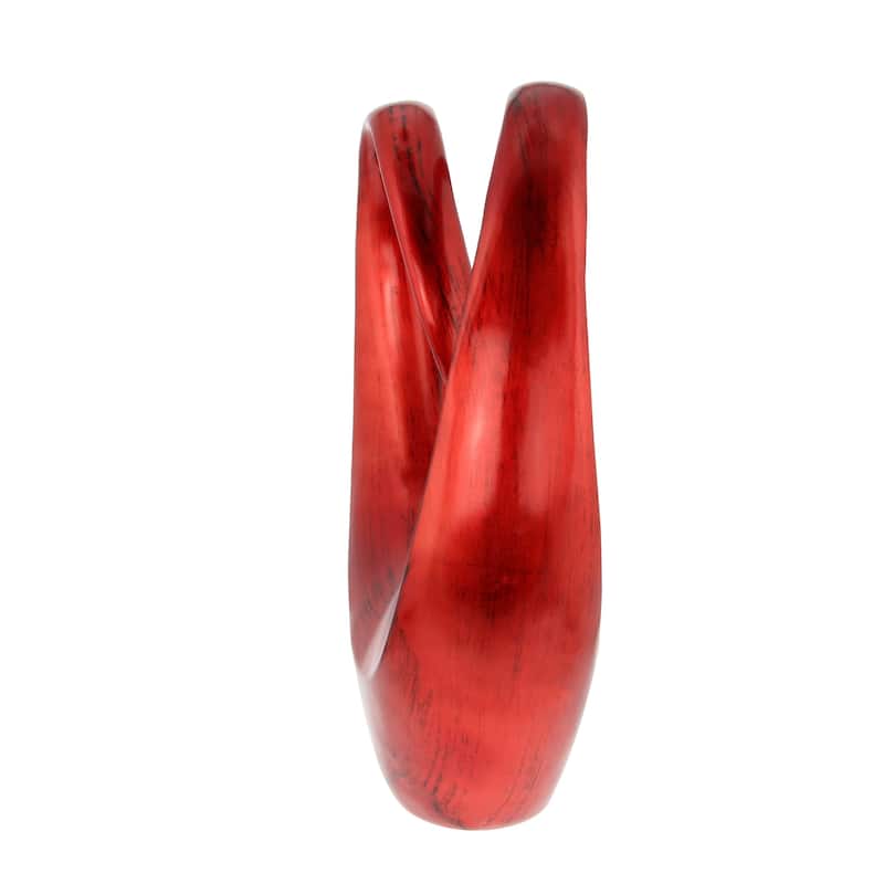 Artistic Polystone Swirl Abstract Sculpture - Orange or Red