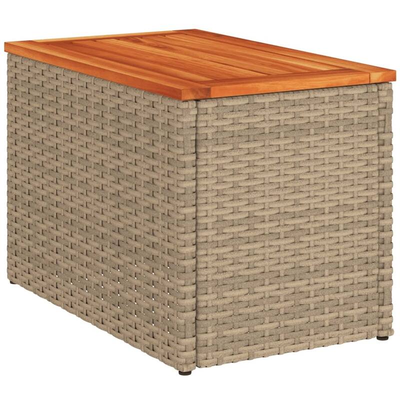 vidaXL Patio Side Tables Side Coffe Tea Table 2 Pcs Poly Rattan Solid Wood - 13.4 x 21.7 x 14.6 in