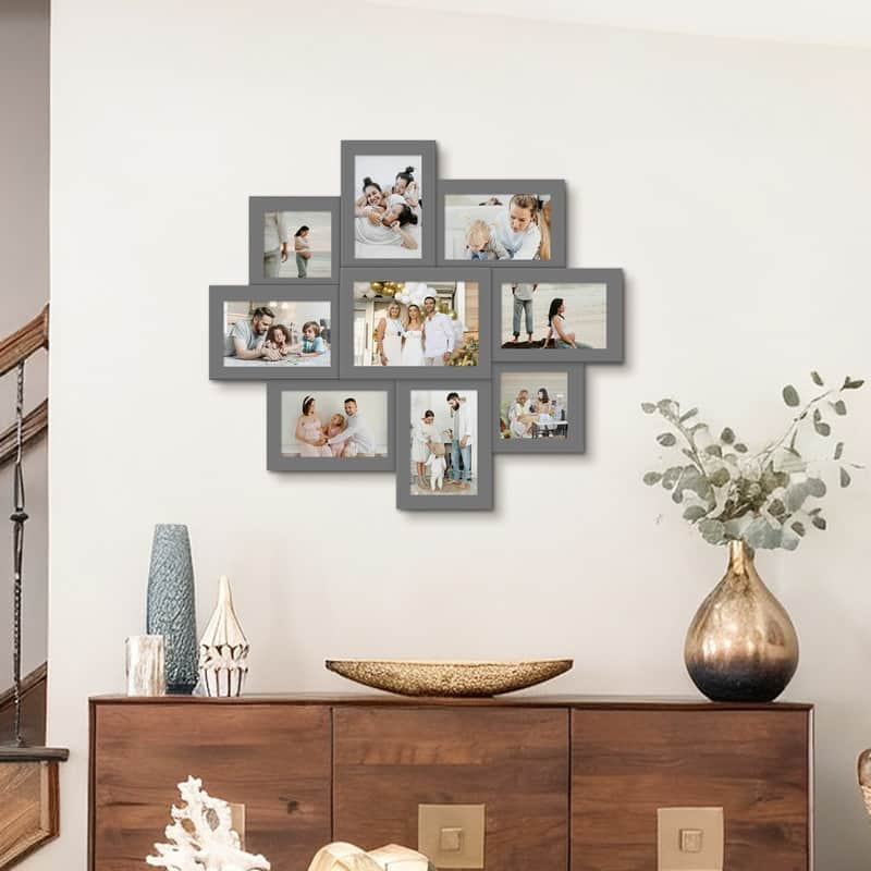 9 Opening 4x6 Family Collage Picture Frames for Wall Decor Gallery Set