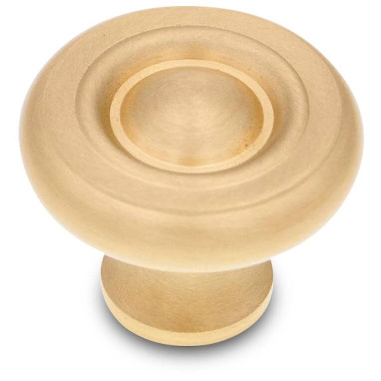 RK International CK 4244 Small Plain 1-1/4" Mushroom Cabinet Knob - Satin Brass