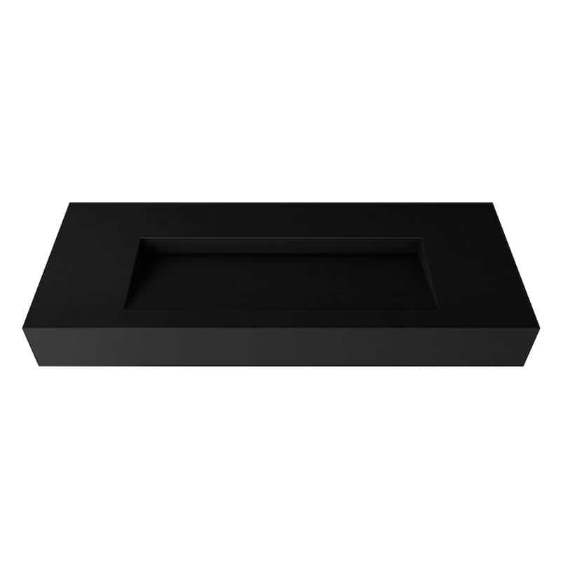 Pyramid Solid Surface Wall-Mounted Bathroom Sink