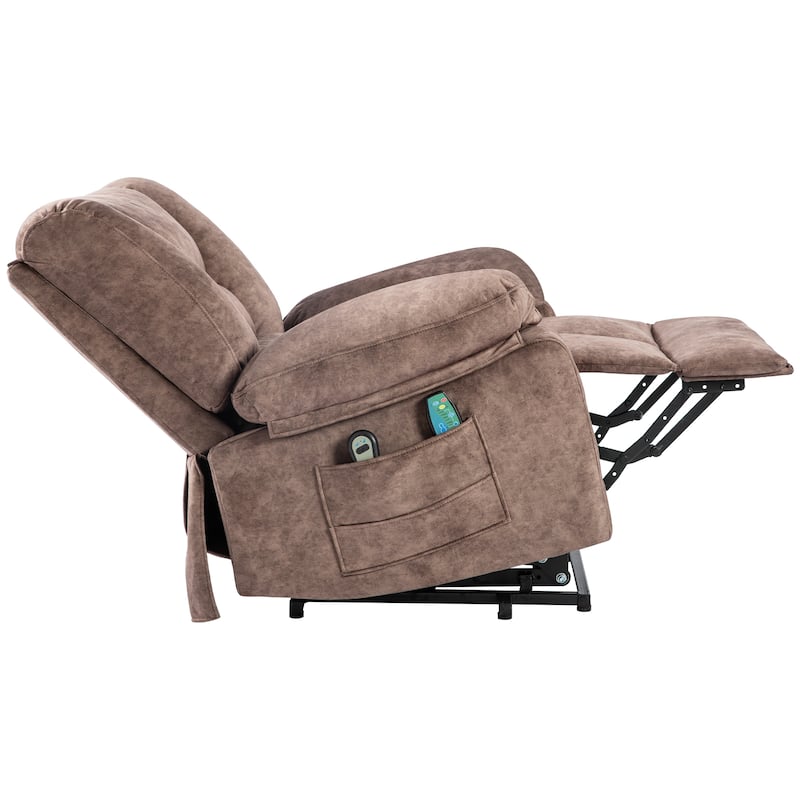 Power Lift Velvet Larger & Wider Recliner Chair Sofa w/Massage & Heat