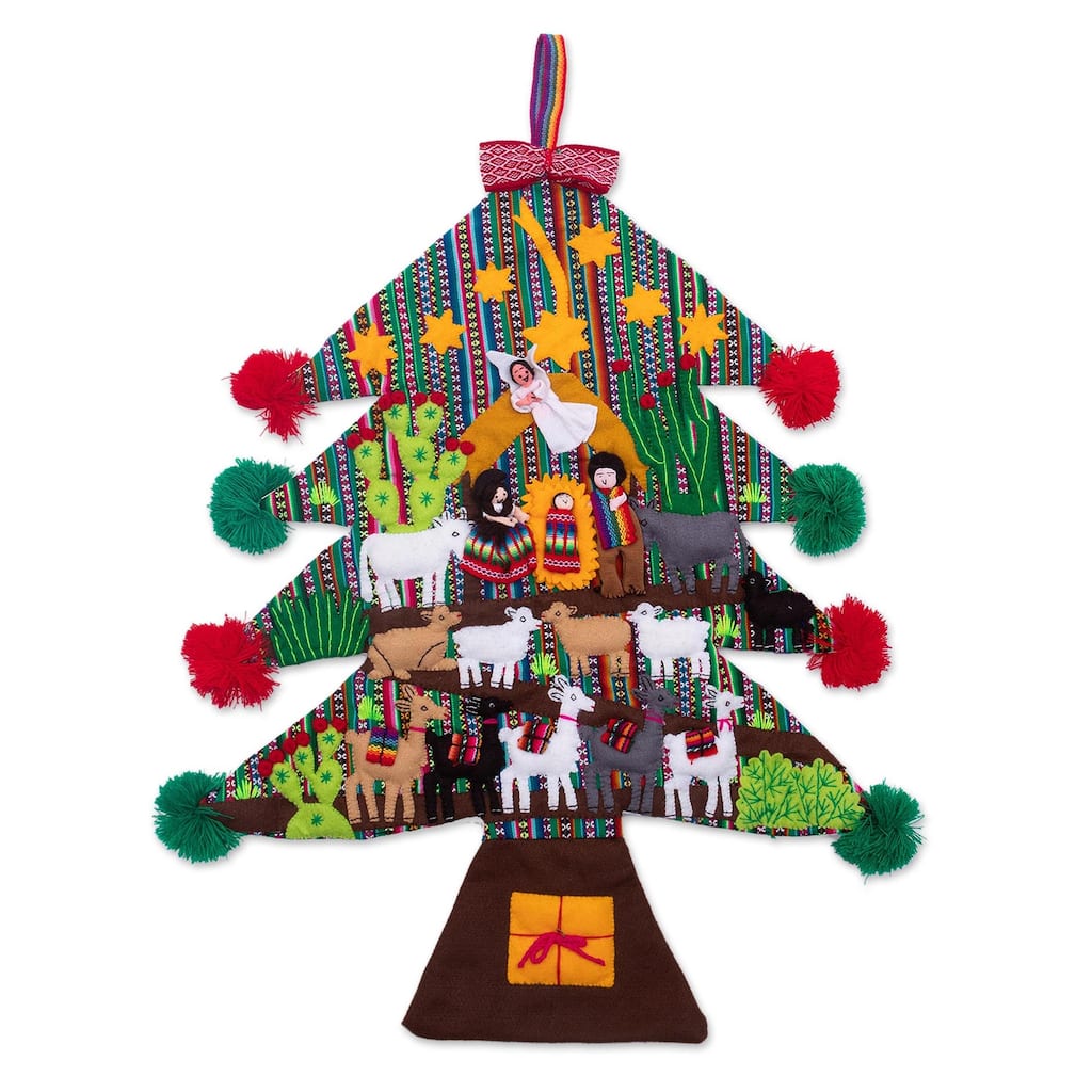 Novica Handmade Nativity Tree Applique Wall Hanging