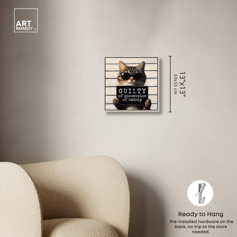 Guilty of Catnip Canvas by Art Remedy