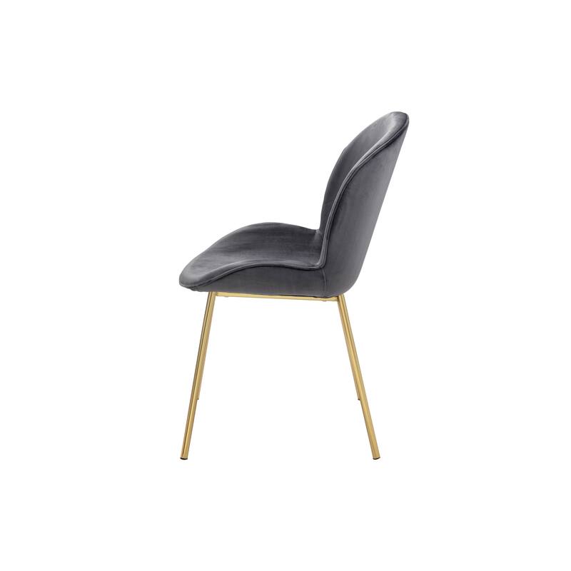 Chuchip Velvet & Gold Finish Side Chair
