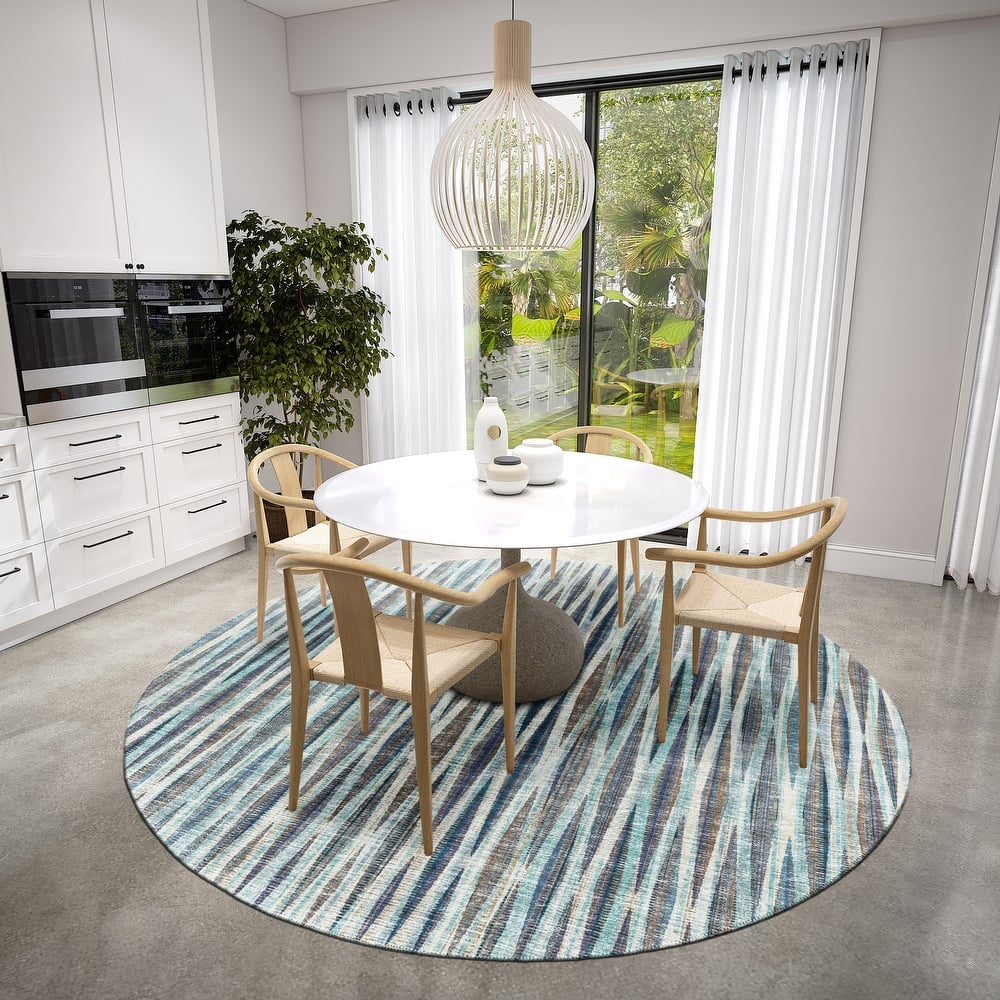 Indoor/Outdoor Waverly Modern Stripes Washable Rug