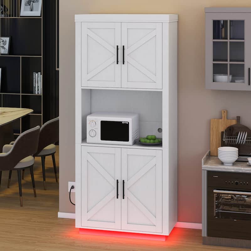 Kitchen Food Pantry Storage Cabinet with 4 Doors