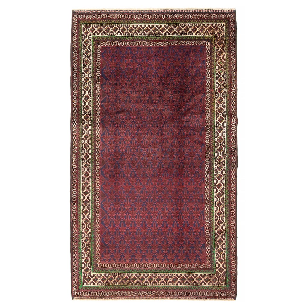 ECARPETGALLERY Hand-knotted Teimani Navy Wool Rug - 3'8 x 6'8