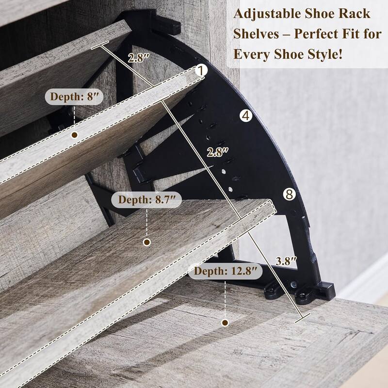 Farmhouse Shoe Storage Cabinet, Shoe Organizer, Shoe Rack Cabinet