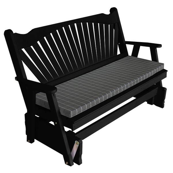 slide 2 of 18, Pine 5' Fanback Glider Black