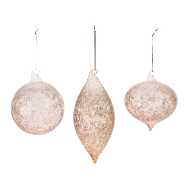 Crackled Swirl Glass Ornament (Set of 6)