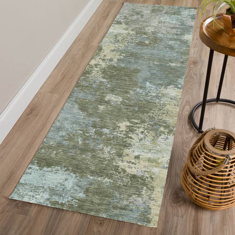 Machine Washable Indoor/ Outdoor Chic Modern Chantille Rug
