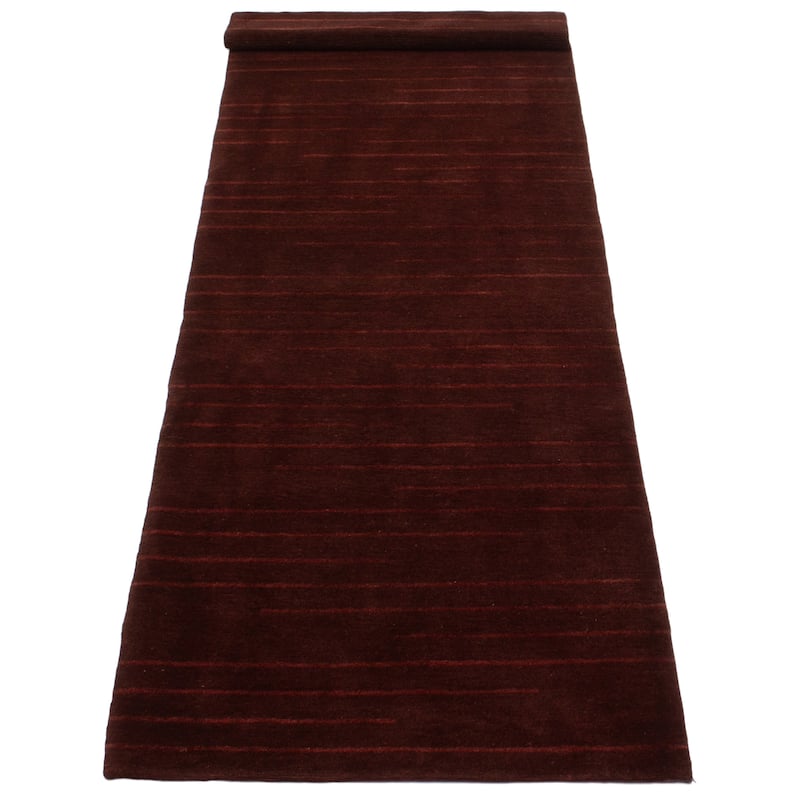 ECARPETGALLERY Hand-knotted Opulence Burgundy Wool Rug - 3'2 x 11'5