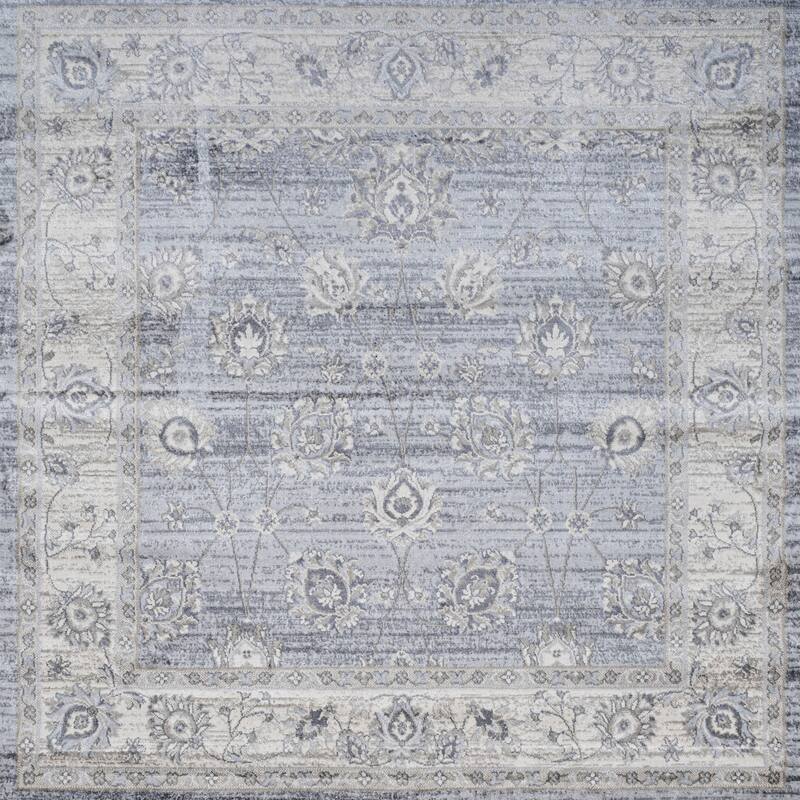 JONATHAN Y Traditional Persian Vintage Moroccan Area Rug - 6' Square - Light Gray