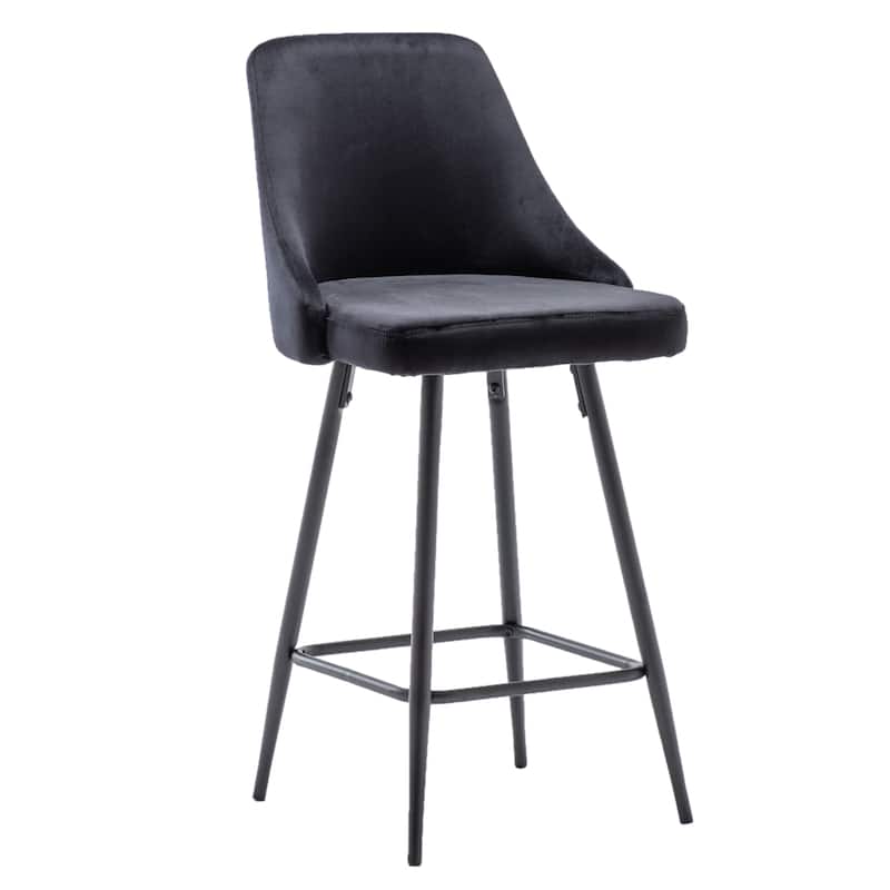 Zainab Premium Velvet Upholstered Contemporary Dining Bar Stools (Set of 2 )