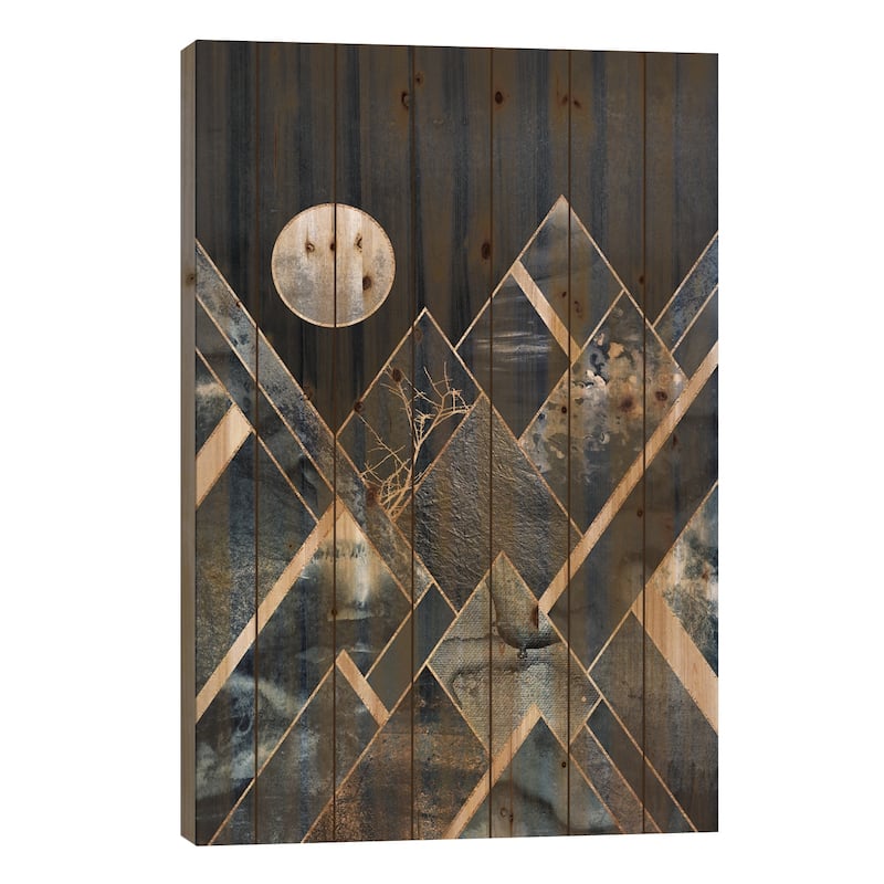 Stormy Mountains Print On Wood by Elisabeth Fredriksson - Multi-Color - 26x18x1.5